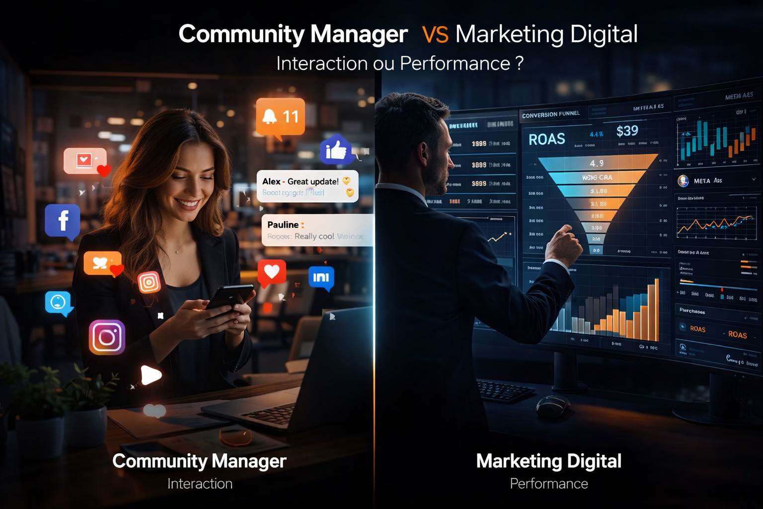 Illustration de la complémentarité entre marketing digital et community management